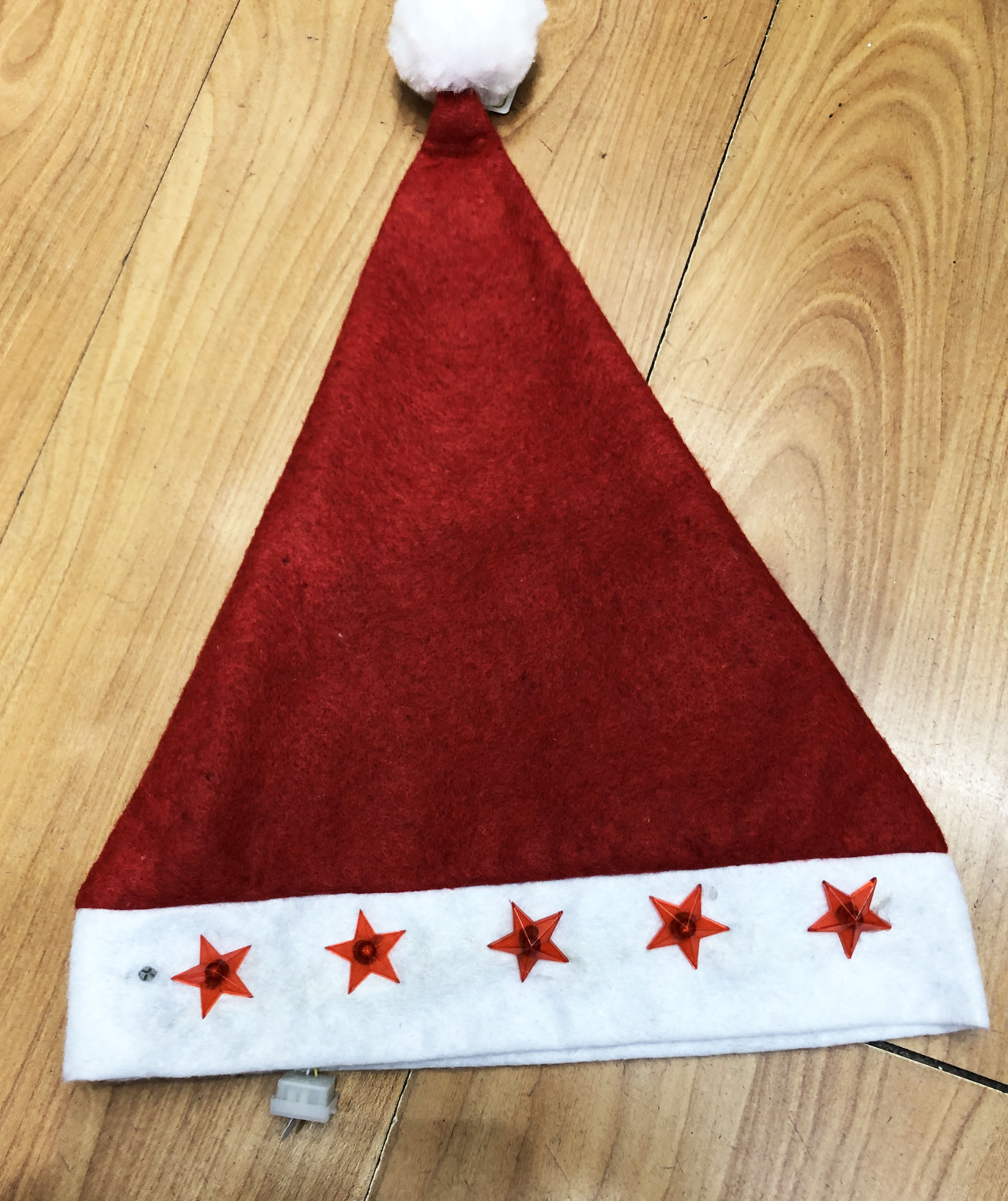 Christmas hat five star electronic hat Christmas ornament hat holiday party non-woven Santa hat Christmas hat five star electronic hat Christmas ornament hat holiday party non-woven Santa hat