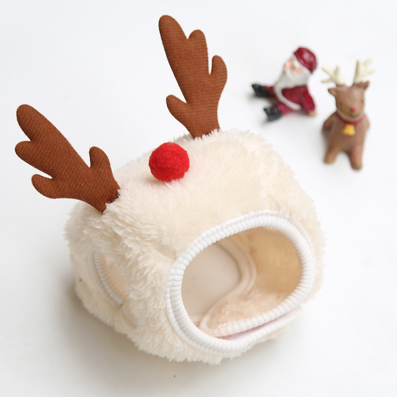 Dog Cat Pet Christmas Hat Saliva Towel Bib Teddy/French Bulldog Pomeranian Autumn and Winter Clothes Decoration Supplies
