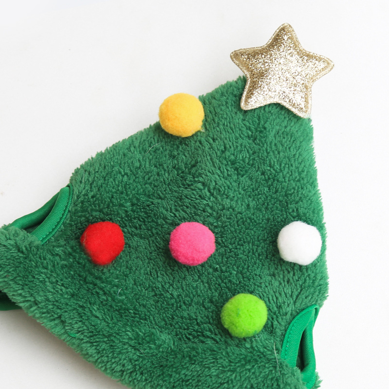 Dog Cat Pet Christmas Hat Saliva Towel Bib Teddy/French Bulldog Pomeranian Autumn and Winter Clothes Decoration Supplies