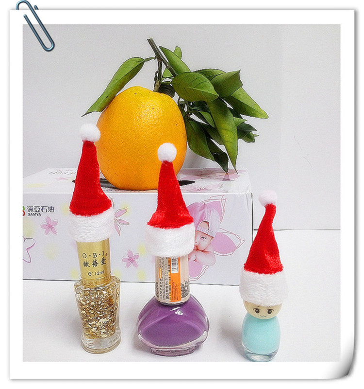 Christmas Hat Small Number Fruit Decoration Christmas Ornaments Red Wine Bottle Hat Electronic Velvet Logo Customization