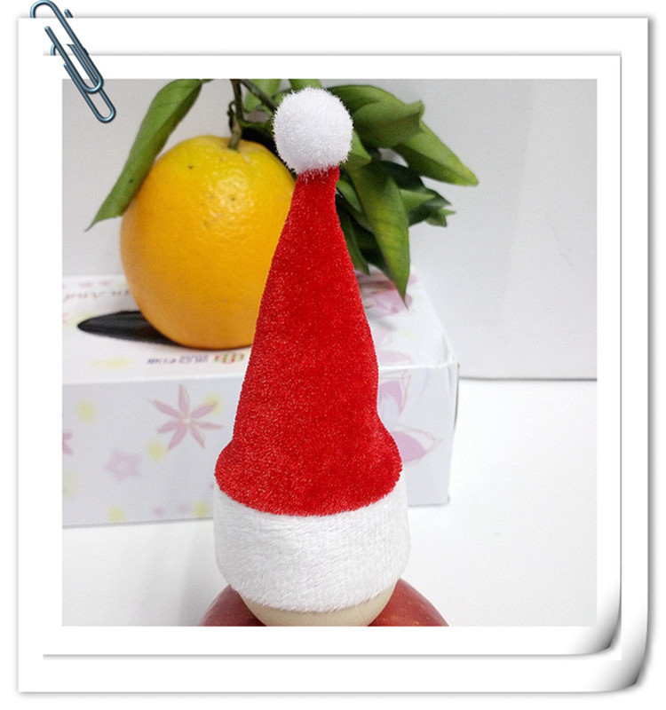 Christmas Hat Small Number Fruit Decoration Christmas Ornaments Red Wine Bottle Hat Electronic Velvet Logo Customization