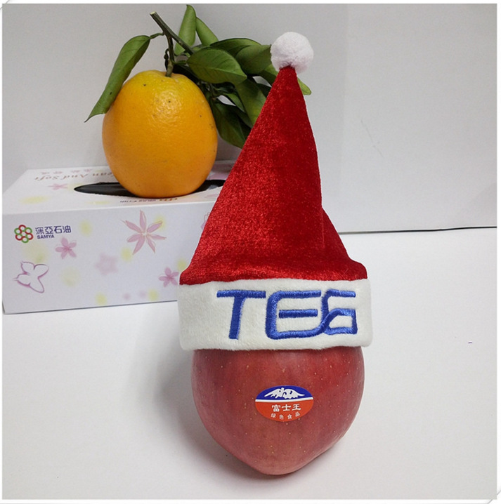Christmas Hat Small Number Fruit Decoration Christmas Ornaments Red Wine Bottle Hat Electronic Velvet Logo Customization