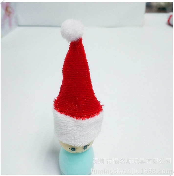 Christmas Hat Small Number Fruit Decoration Christmas Ornaments Red Wine Bottle Hat Electronic Velvet Logo Customization