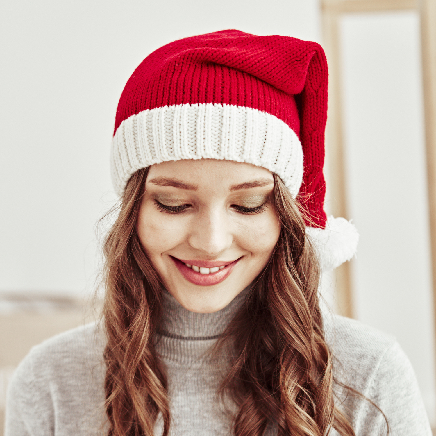 European and American Autumn and Winter New Parent-Child Hat Wool Christmas Hat Single Ball Acrylic Baby Mother Warm Knitted Hat