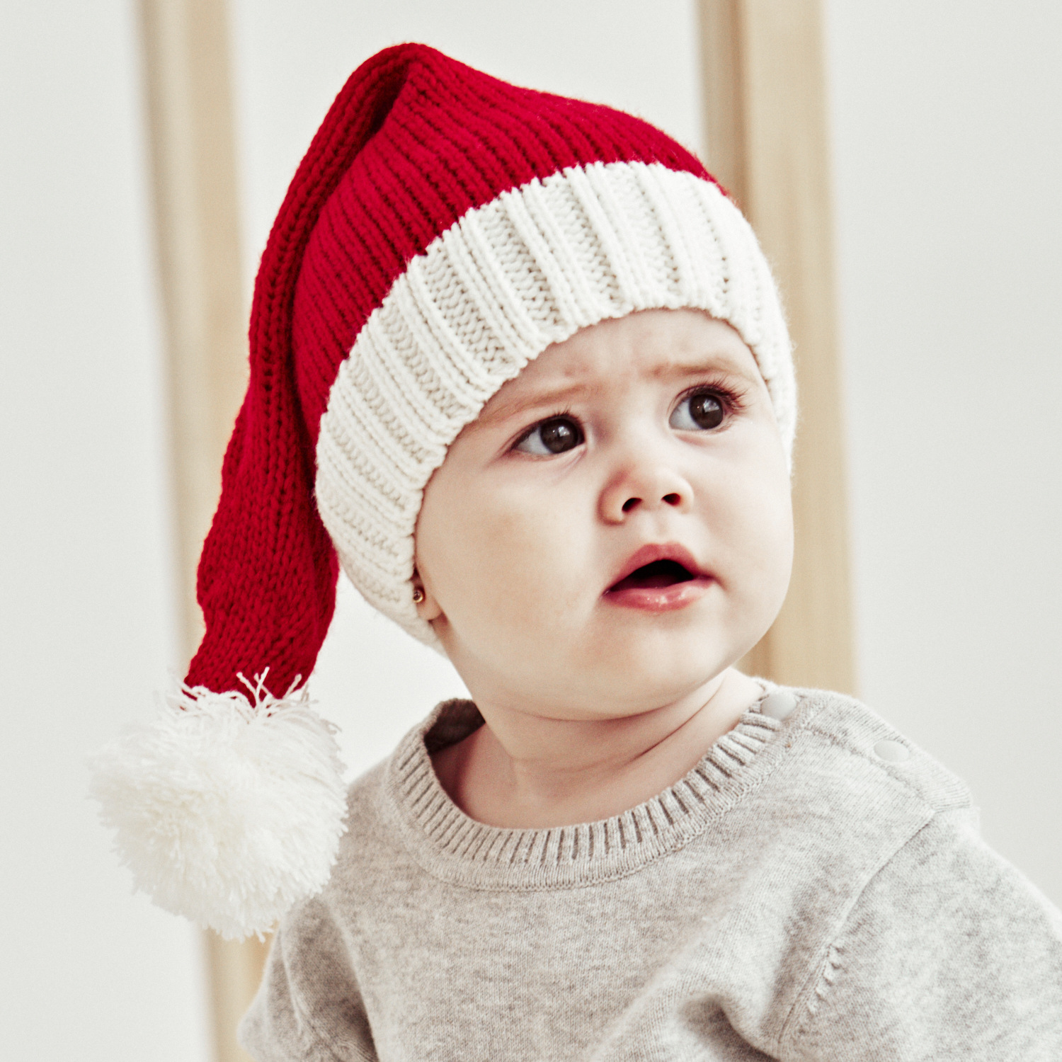 European and American Autumn and Winter New Parent-Child Hat Wool Christmas Hat Single Ball Acrylic Baby Mother Warm Knitted Hat