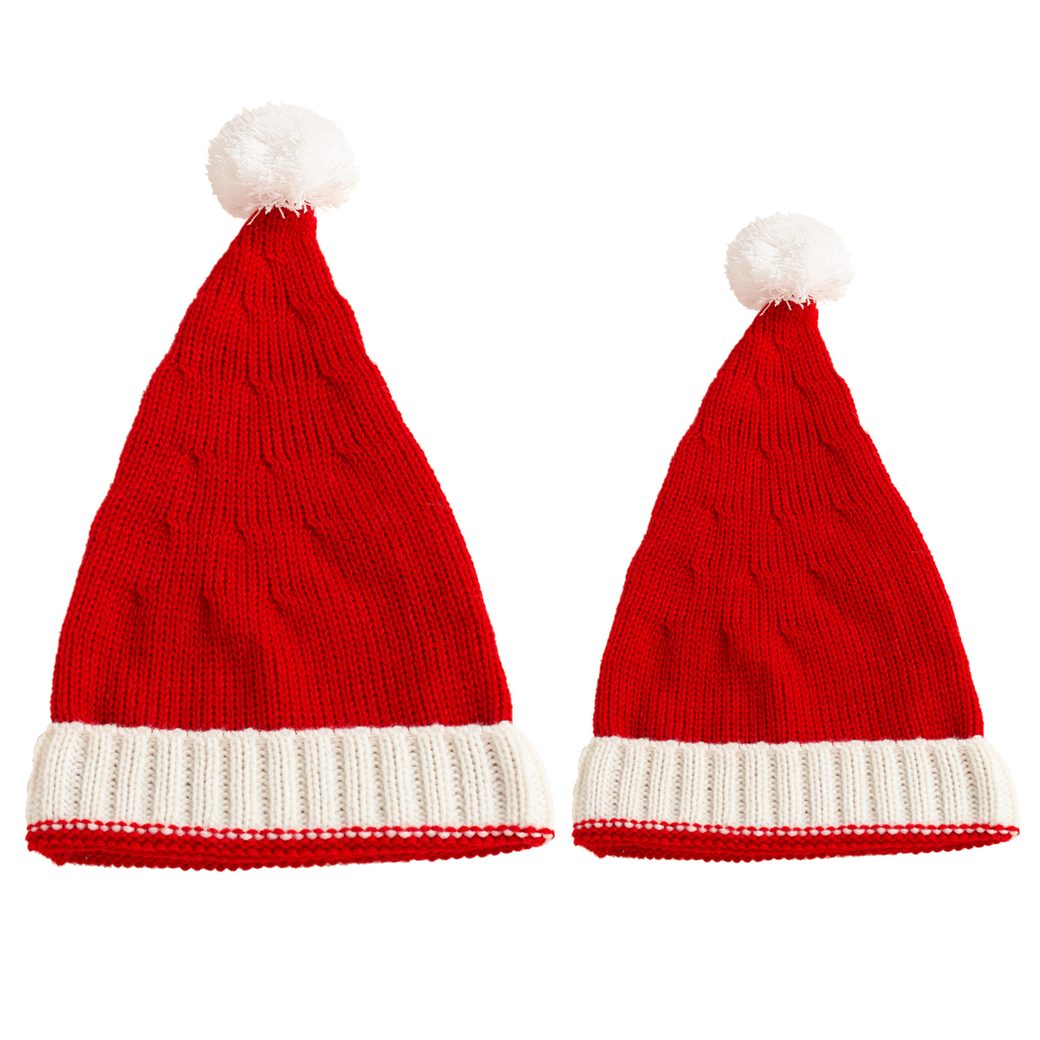 European and American Autumn and Winter New Parent-Child Hat Wool Christmas Hat Single Ball Acrylic Baby Mother Warm Knitted Hat