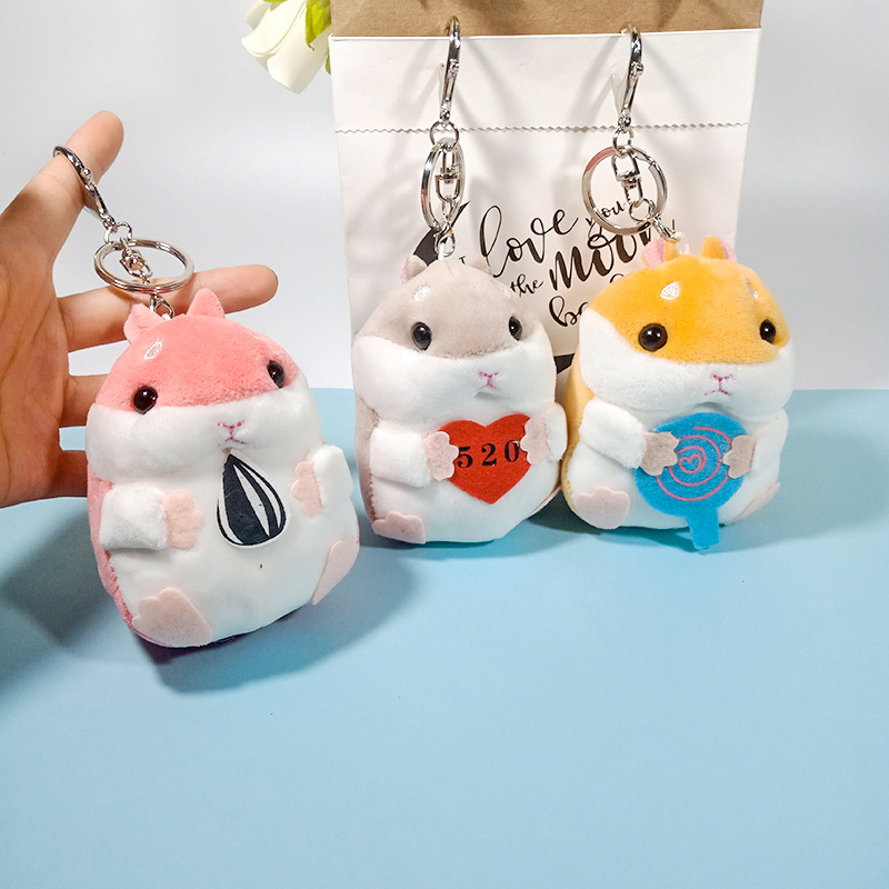 Cute Little Hamster Doll Plush Toys Doll Mini Fat Mouse Little Mouse Pendant Keychain Girl Small Gift