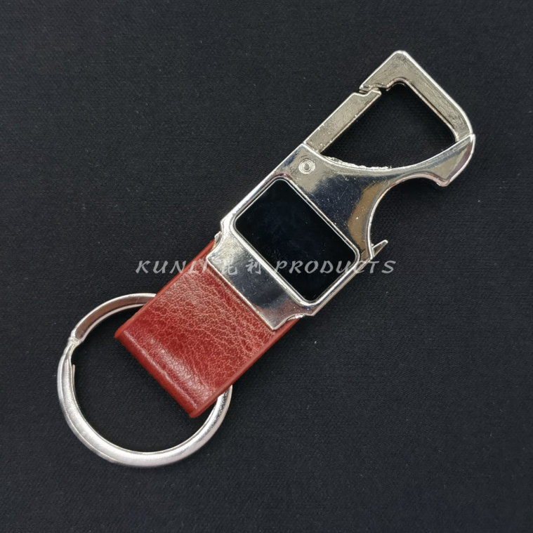 Alloy Leather Keychain Advertising Gifts Promotional Gifts Hanging Buckle Multifunctional Bottle Opener Waist Hanging Men&#039;s Buckle