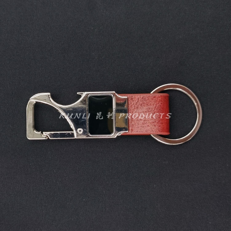 Alloy Leather Keychain Advertising Gifts Promotional Gifts Hanging Buckle Multifunctional Bottle Opener Waist Hanging Men&#039;s Buckle