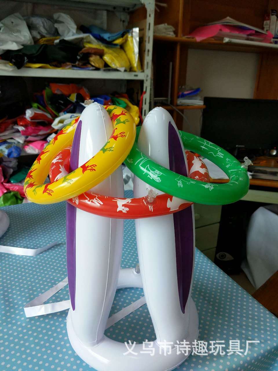 Thicker Inflatable Deer Head Ring Inflatable Christmas Hat Game Inflatable Antler Hat Throwing Ring Currently Available Direct Sale