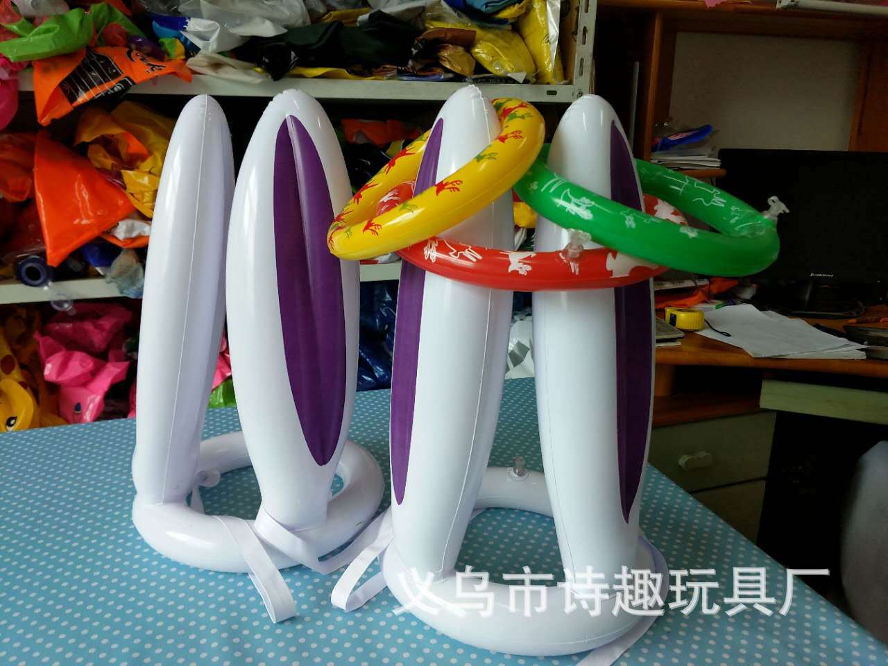 Thicker Inflatable Deer Head Ring Inflatable Christmas Hat Game Inflatable Antler Hat Throwing Ring Currently Available Direct Sale