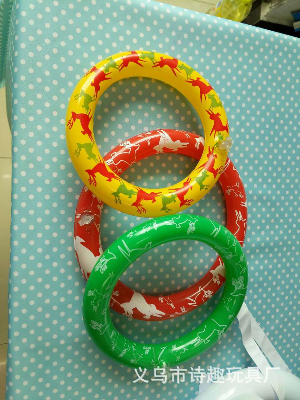 Thicker Inflatable Deer Head Ring Inflatable Christmas Hat Game Inflatable Antler Hat Throwing Ring Currently Available Direct Sale