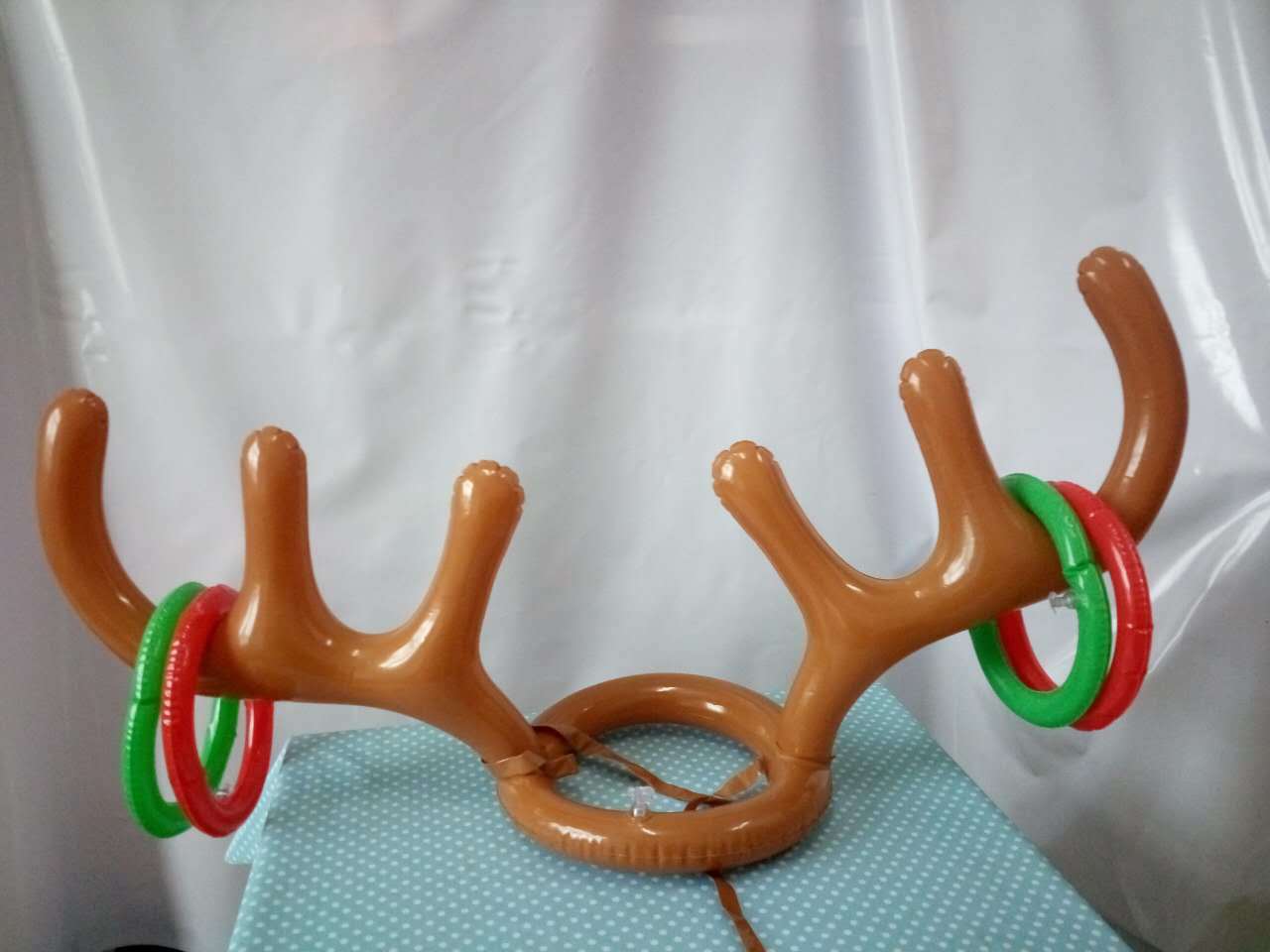 Thicker Inflatable Deer Head Ring Inflatable Christmas Hat Game Inflatable Antler Hat Throwing Ring Currently Available Direct Sale