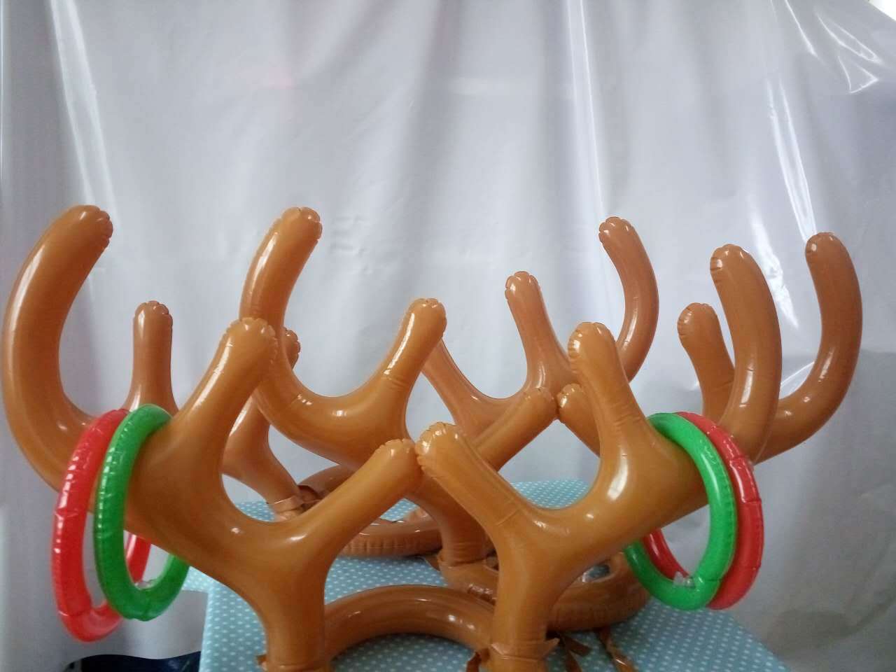 Thicker Inflatable Deer Head Ring Inflatable Christmas Hat Game Inflatable Antler Hat Throwing Ring Currently Available Direct Sale