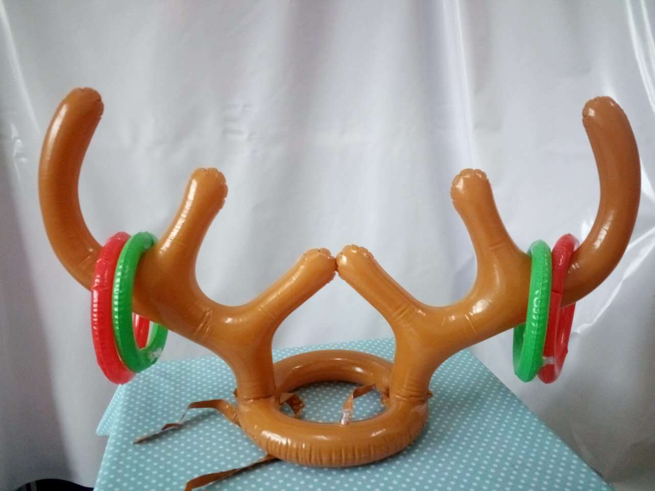 Thicker Inflatable Deer Head Ring Inflatable Christmas Hat Game Inflatable Antler Hat Throwing Ring Currently Available Direct Sale