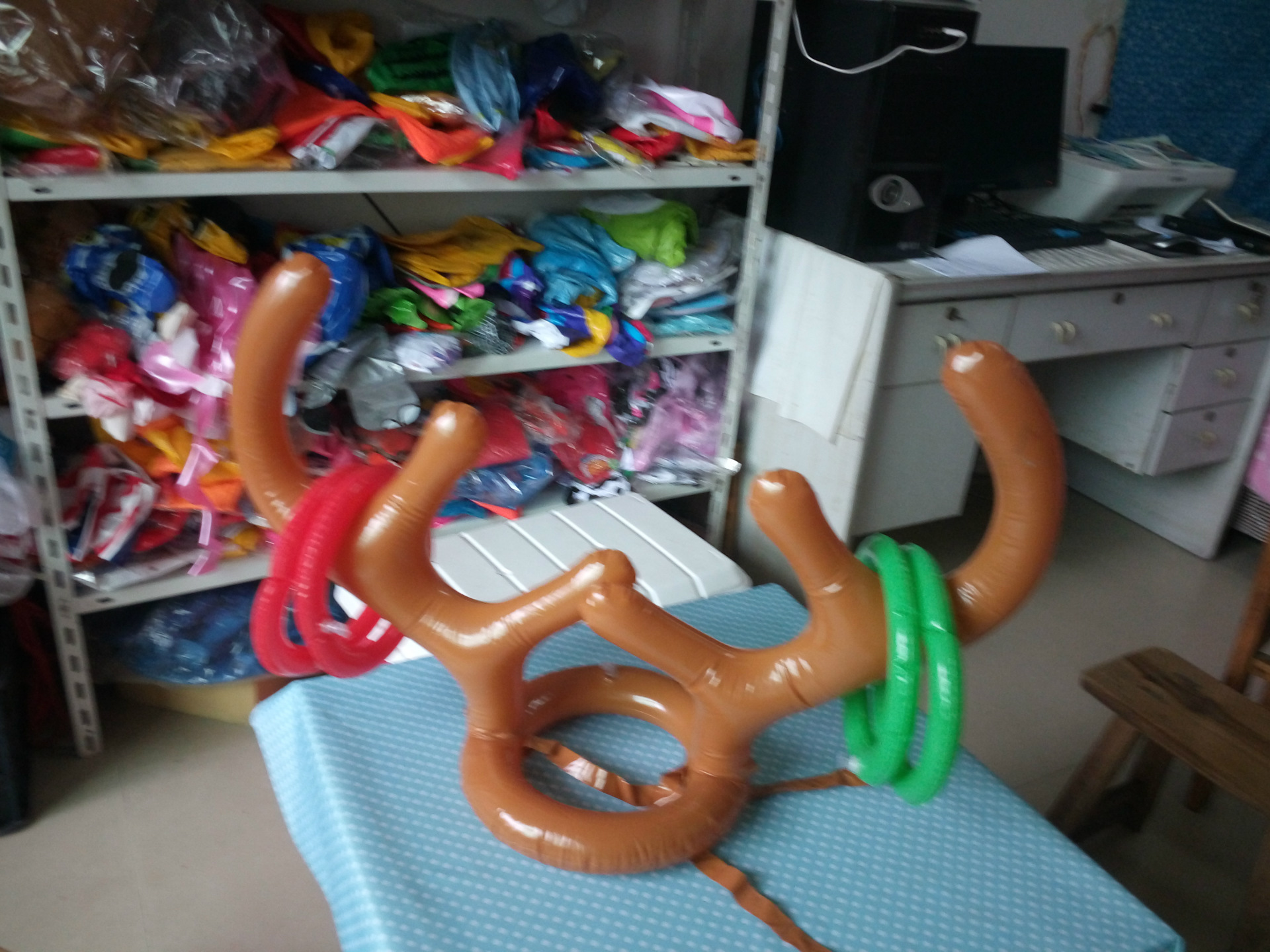 Thicker Inflatable Deer Head Ring Inflatable Christmas Hat Game Inflatable Antler Hat Throwing Ring Currently Available Direct Sale