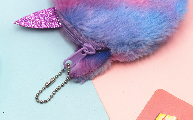 Cross-Border New Arrival Unicorn Coin Purse Children Cat Plush Cute Coin Purse Keychain Bag