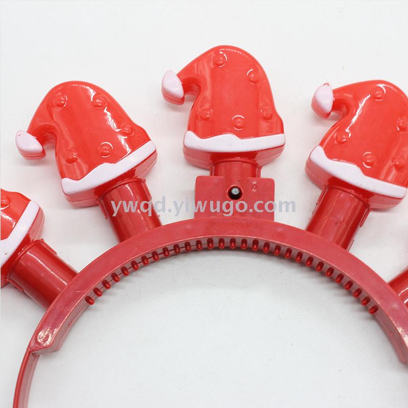 ZD Christmas Hat Five Lights Luminous Head Buckle Factory Direct Sales Foreign Trade Popular Style Christmas Luminous Head Buckle