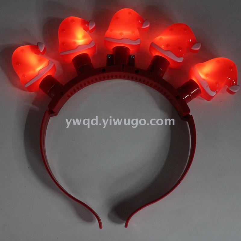 ZD Christmas Hat Five Lights Luminous Head Buckle Factory Direct Sales Foreign Trade Popular Style Christmas Luminous Head Buckle