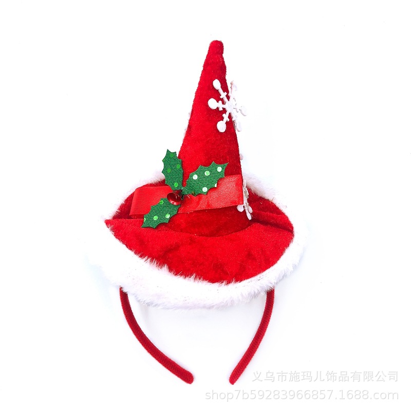 New Hot Sale Christmas Hat Bell Christmas Tree Headband Children's Holiday Party Headdress Gift Decorations