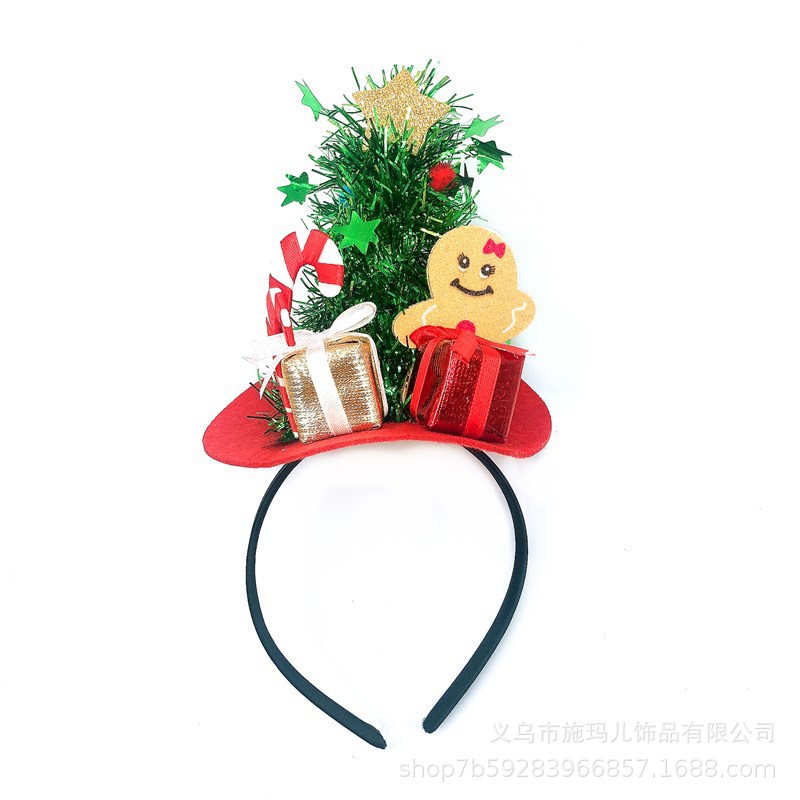 New Hot Sale Christmas Hat Bell Christmas Tree Headband Children&#039;s Holiday Party Headdress Gift Decorations