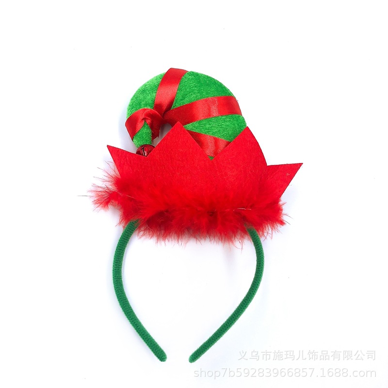 New Hot Sale Christmas Hat Bell Christmas Tree Headband Children's Holiday Party Headdress Gift Decorations