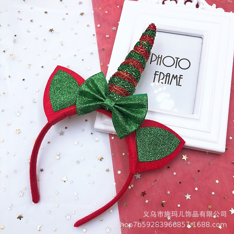 New Hot Sale Christmas Hat Bell Christmas Tree Headband Children's Holiday Party Headdress Gift Decorations