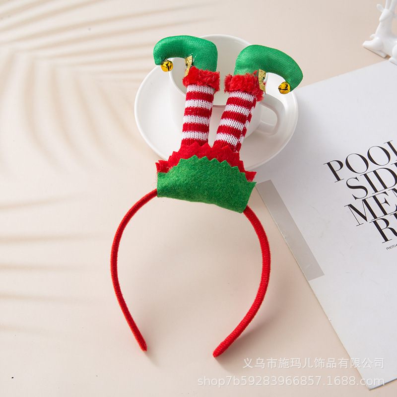 New Hot Sale Christmas Hat Bell Christmas Tree Headband Children's Holiday Party Headdress Gift Decorations