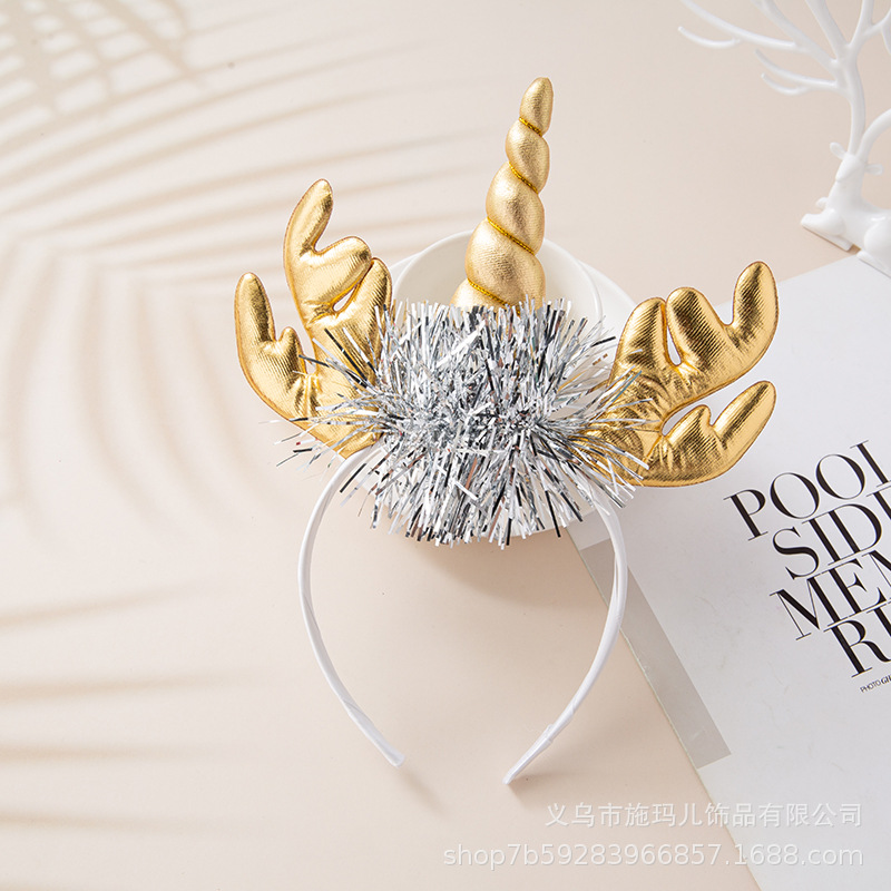 New Hot Sale Christmas Hat Bell Christmas Tree Headband Children's Holiday Party Headdress Gift Decorations