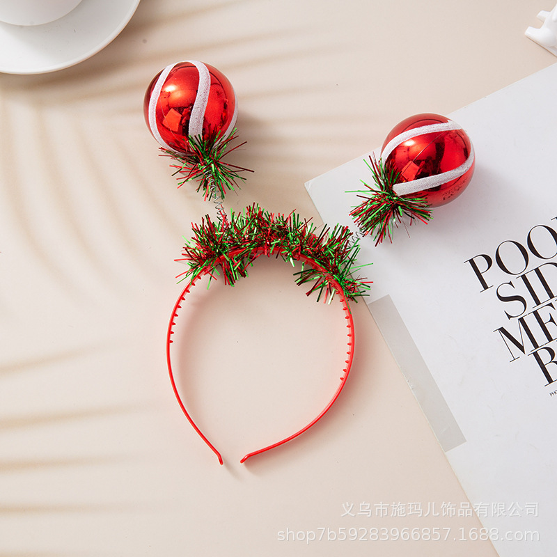 New Hot Sale Christmas Hat Bell Christmas Tree Headband Children's Holiday Party Headdress Gift Decorations