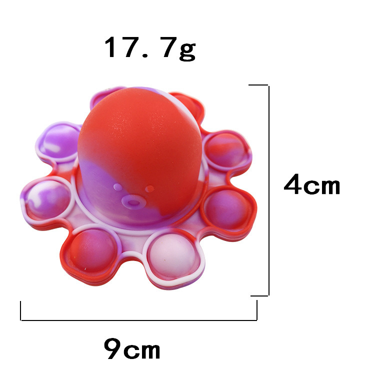Cross-Border New Arrival Silicone Rat Killer Pioneer Toys Keychain Silicone Octopus Bubble Toy (Small Medium)