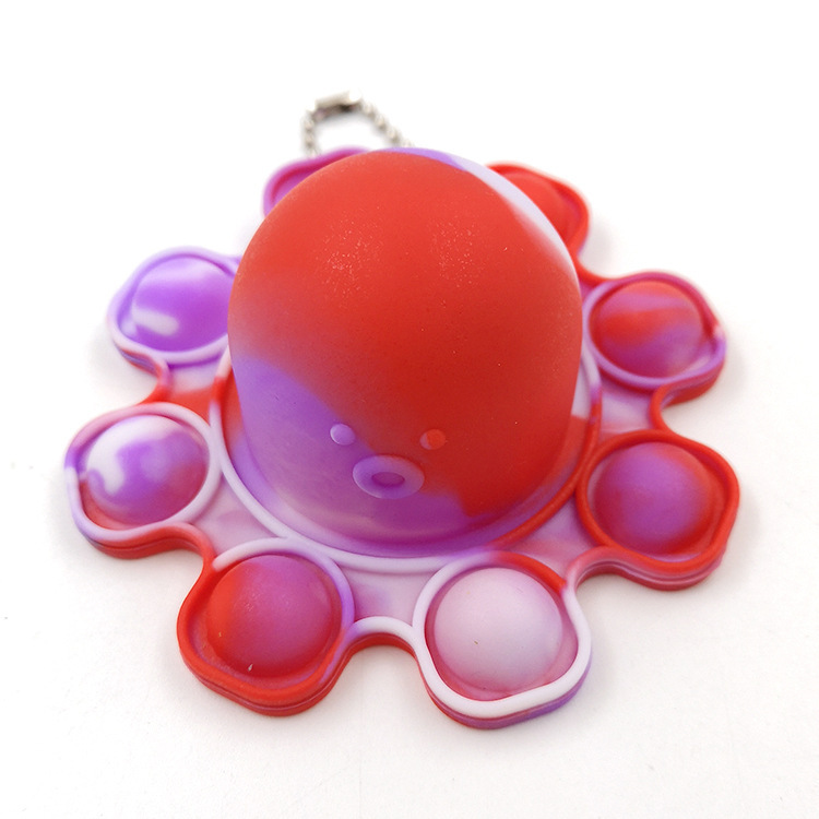 Cross-Border New Arrival Silicone Rat Killer Pioneer Toys Keychain Silicone Octopus Bubble Toy (Small Medium)