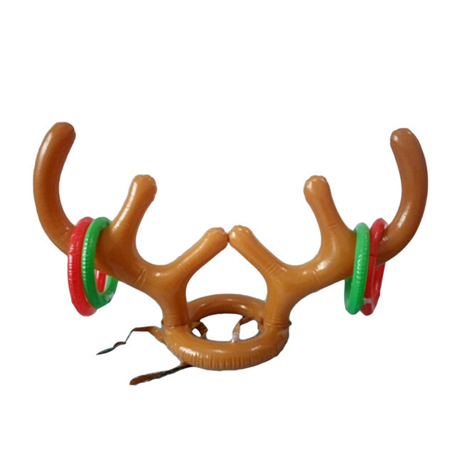 Deer Head Christmas Hat Inflatable Circle Novel Safety Children's Toys Factory Direct Sales