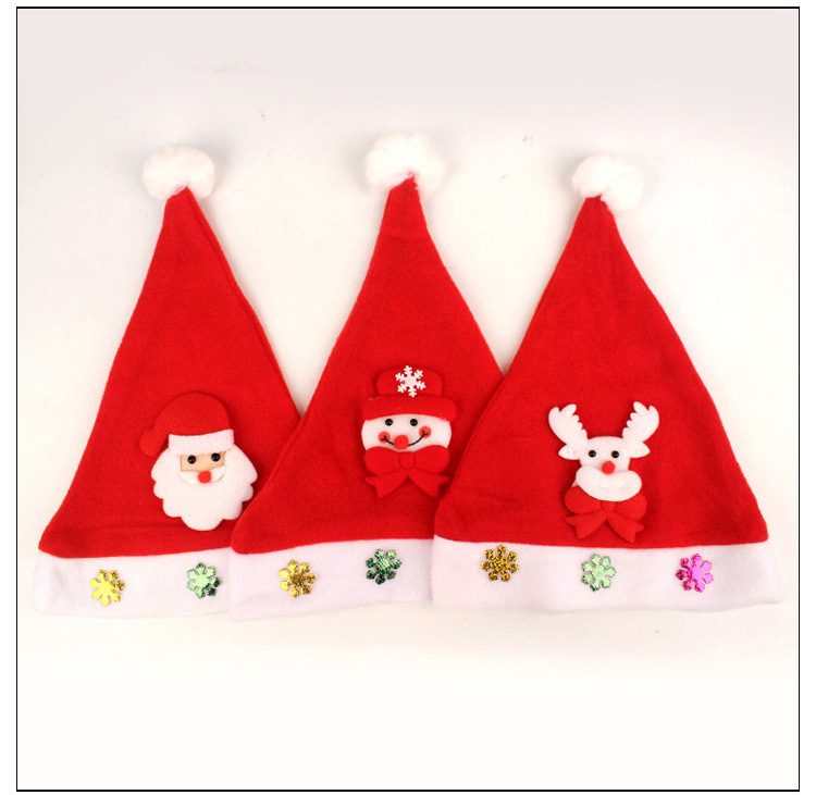 Christmas Gift Cartoon Sequined Christmas Hat LED Light Antlers Decorations Felt Snowman for Children Or Adults Christmas Gift Cartoon Sequined Christmas Hat LED Light Antlers Decorations Felt Snowman for Children Or Adults