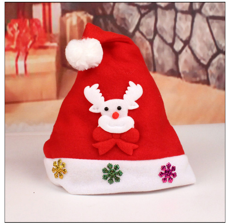 Christmas Gift Cartoon Sequined Christmas Hat LED Light Antlers Decorations Felt Snowman for Children Or Adults Christmas Gift Cartoon Sequined Christmas Hat LED Light Antlers Decorations Felt Snowman for Children Or Adults