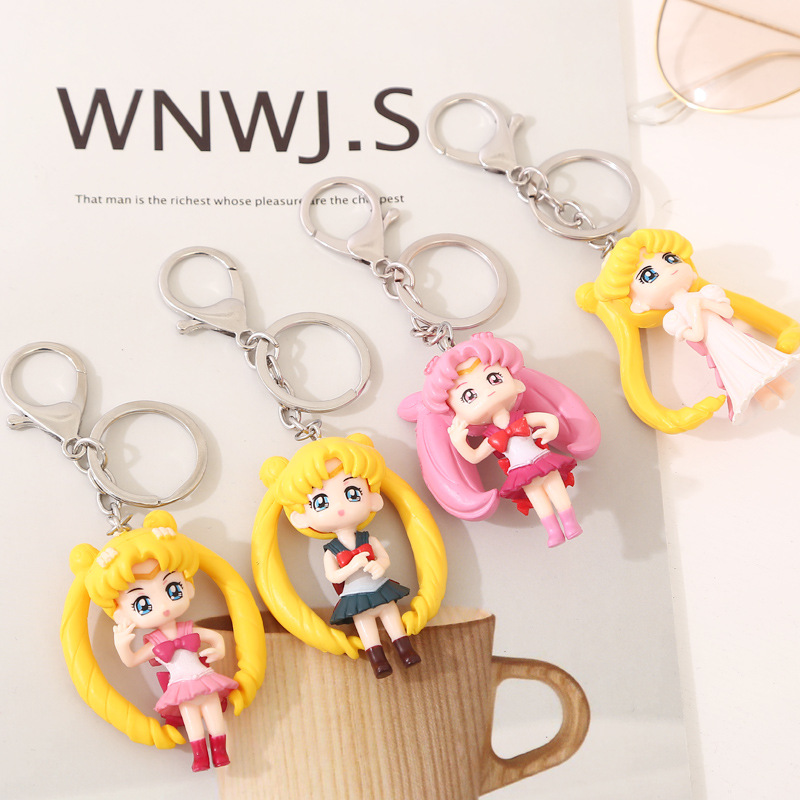 Hot Sale Japan Anime, Cartoon, Cute Sailor Moon Keychain Pendant Girls' Gifts Wholesale Factory Direct Sales