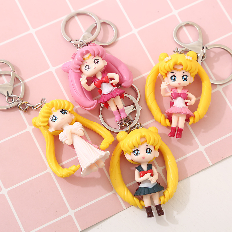 Hot Sale Japan Anime, Cartoon, Cute Sailor Moon Keychain Pendant Girls' Gifts Wholesale Factory Direct Sales