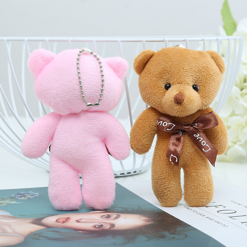 New Cute Bear Ornaments Plush Bag Pendant One-Piece Bear Keychain Gift Bouquet Doll Factory Wholesale