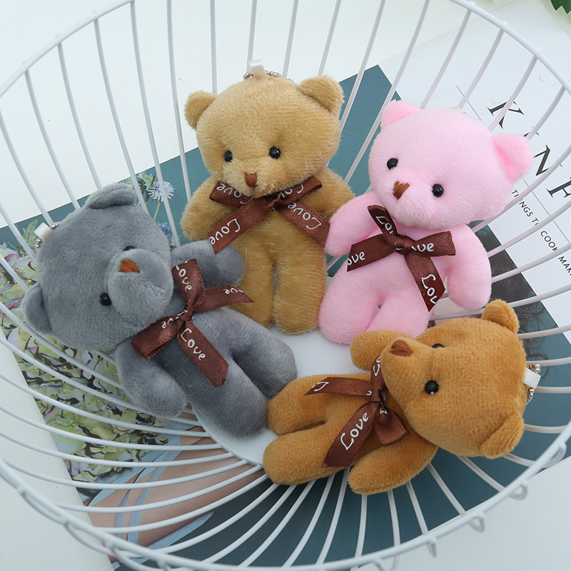 New Cute Bear Ornaments Plush Bag Pendant One-Piece Bear Keychain Gift Bouquet Doll Factory Wholesale