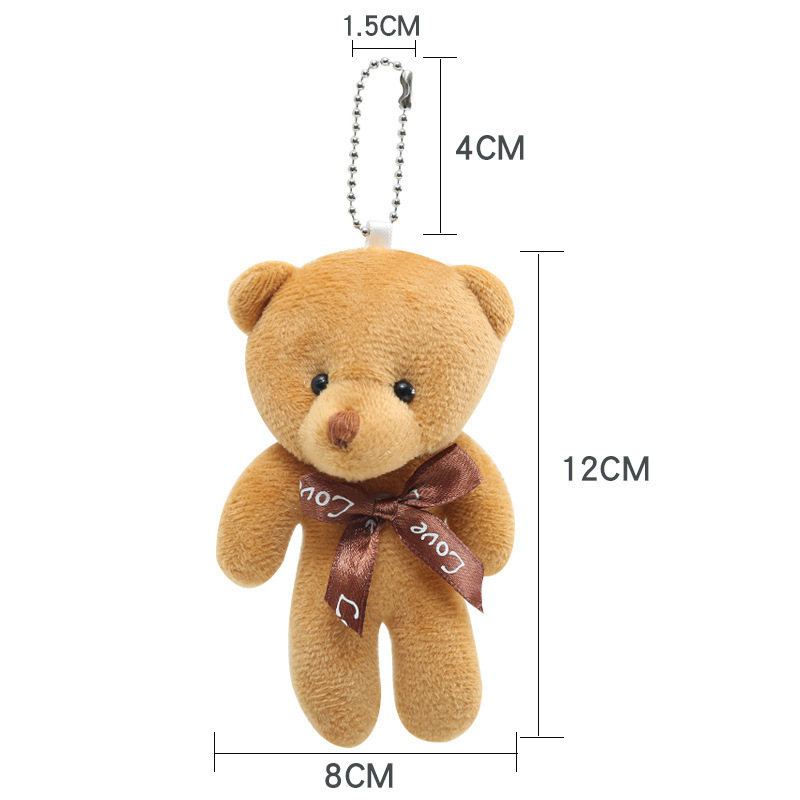 New Cute Bear Ornaments Plush Bag Pendant One-Piece Bear Keychain Gift Bouquet Doll Factory Wholesale