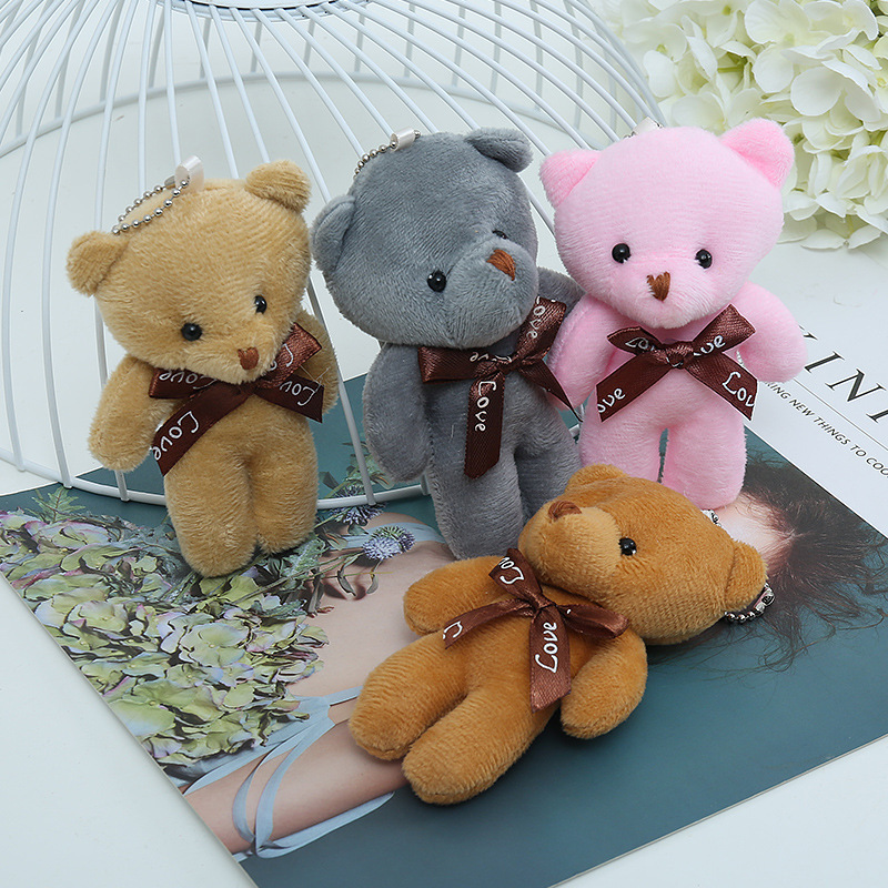 New Cute Bear Ornaments Plush Bag Pendant One-Piece Bear Keychain Gift Bouquet Doll Factory Wholesale