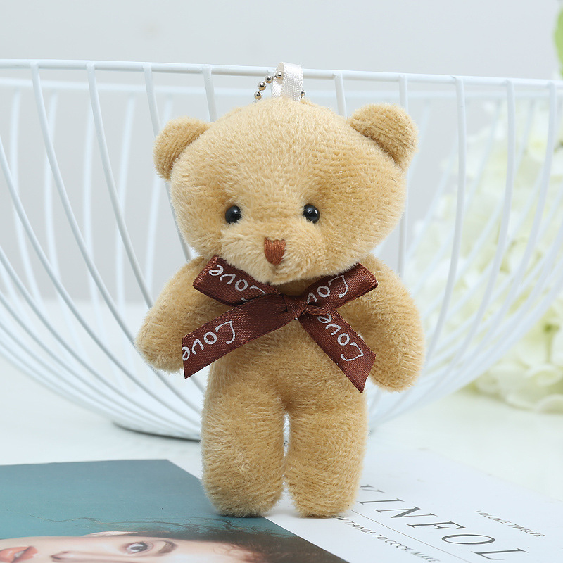 New Cute Bear Ornaments Plush Bag Pendant One-Piece Bear Keychain Gift Bouquet Doll Factory Wholesale