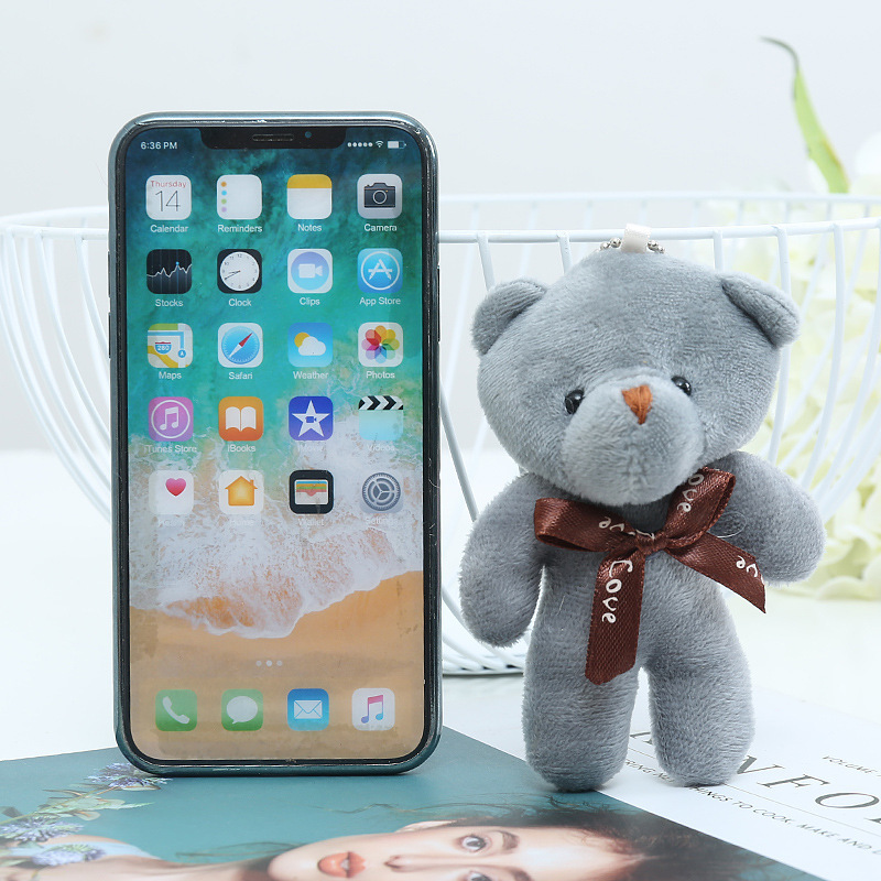 New Cute Bear Ornaments Plush Bag Pendant One-Piece Bear Keychain Gift Bouquet Doll Factory Wholesale