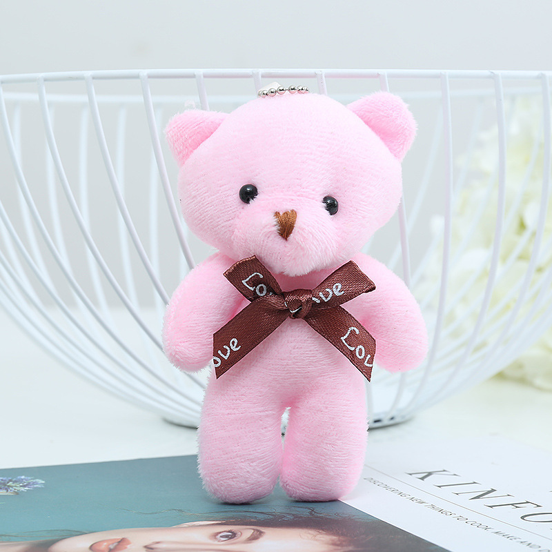New Cute Bear Ornaments Plush Bag Pendant One-Piece Bear Keychain Gift Bouquet Doll Factory Wholesale