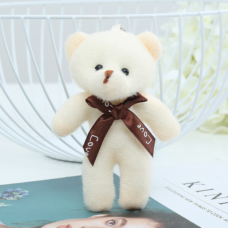 New Cute Bear Ornaments Plush Bag Pendant One-Piece Bear Keychain Gift Bouquet Doll Factory Wholesale