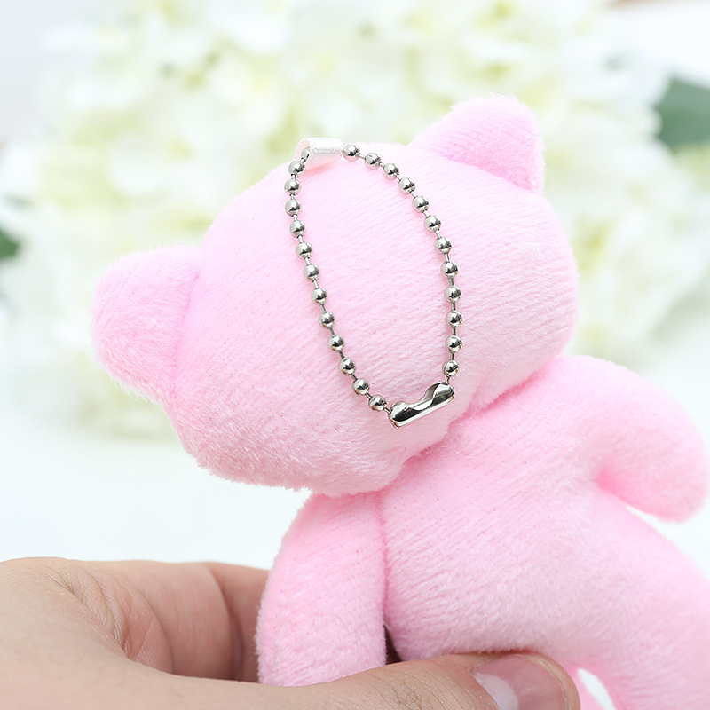 New Cute Bear Ornaments Plush Bag Pendant One-Piece Bear Keychain Gift Bouquet Doll Factory Wholesale