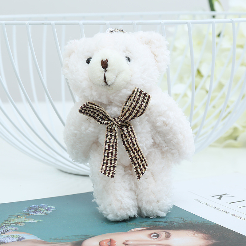 New Cute Bear Ornaments Plush Bag Pendant One-Piece Bear Keychain Gift Bouquet Doll Factory Wholesale