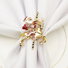Hotel Western Food Green Christmas Tree Napkin Ring Napkin Ring Alloy Diamond Napkin Ring Napkin Ring Wholesale