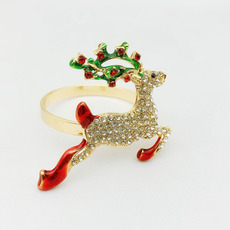 Hotel Western Food Green Christmas Tree Napkin Ring Napkin Ring Alloy Diamond Napkin Ring Napkin Ring Wholesale