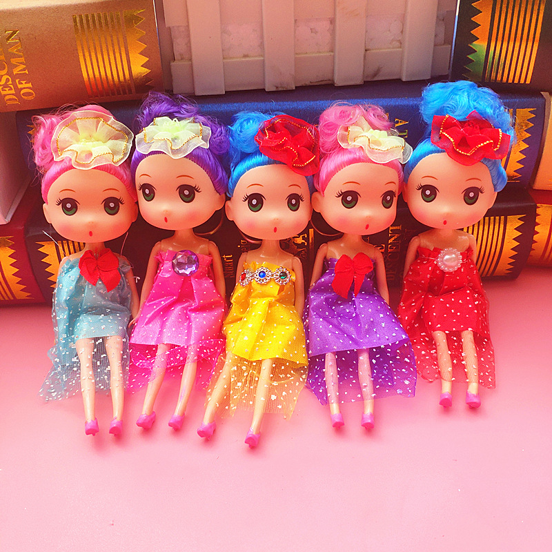 New Korean Style DIY Barbie Doll 16cm Ddung Decorative Pendant Girls&#039; Children&#039;s Toy 1 Yuan Keychain